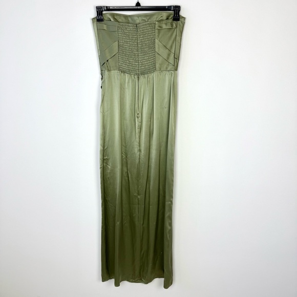 Reformation Barrow Silk Dress Artichoke Sage Green - Picture 9 of 16